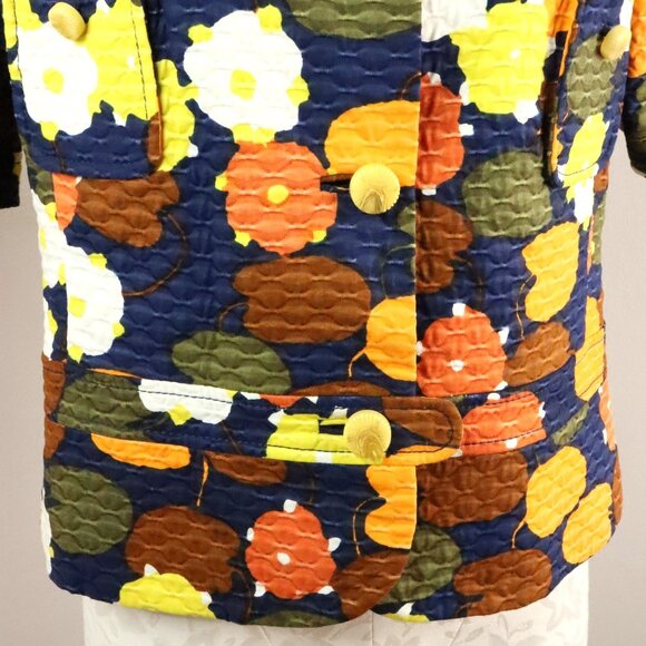 Vintage H. Neuber Women's 6/M Retro Mod MCM Floral Blazer Jacket Skirt Suit Set - Picture 5 of 16